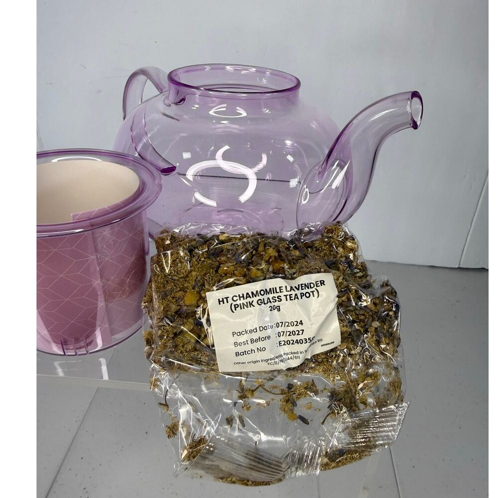 Purple Borosilicate Glass Teapot with Removable Glass Infuser & Lid - Picture 2 of 6